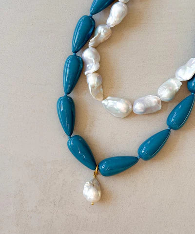 Le Veer Muse Necklace Denim Goldplated