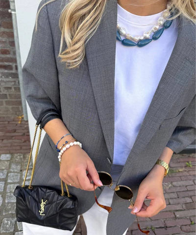 Le Veer Muse Necklace Denim Goldplated