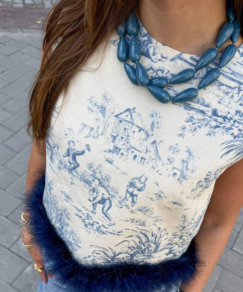 Le Veer Muse Necklace Denim Goldplated