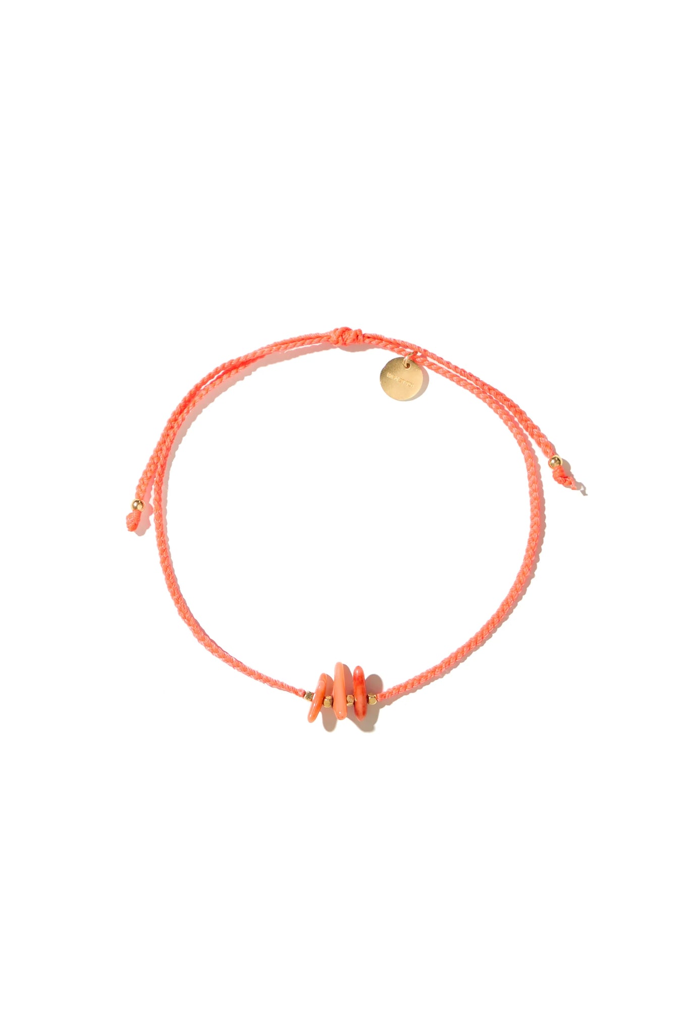 Mimi et Toi Nash Bracelet Neon Orange Goldplated