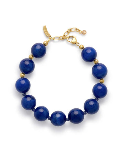 Le Veer Navy Bold Bracelet Goldplated