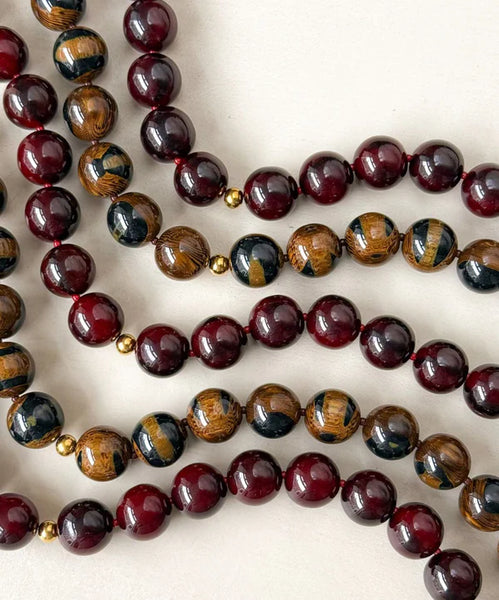 Le Veer Nova Necklace Chocolate Brown Goldplated