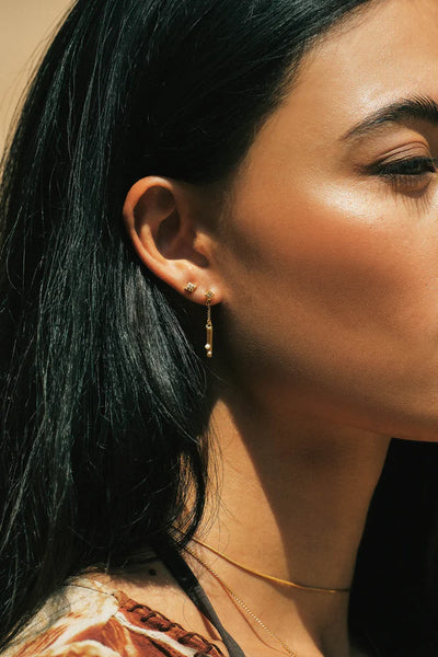 The Spice Of Life Pearl Bar Stud Oorbel Goud