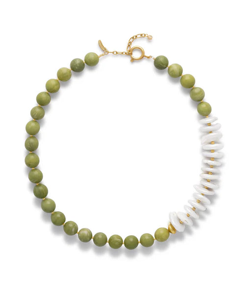 Le Veer Pistachio Pearl Necklace Goldplated