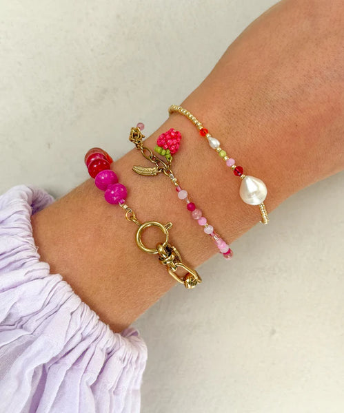 Le Veer Raspberry Rose Bracelet Gold