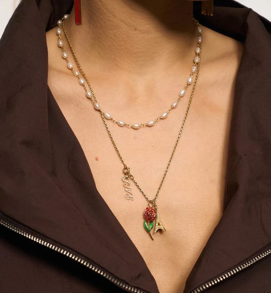 Anna + Nina Roses Are Red Charm Goldplated
