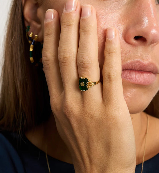 Anna+Nina Lucky Shamrock Ring Goldplated