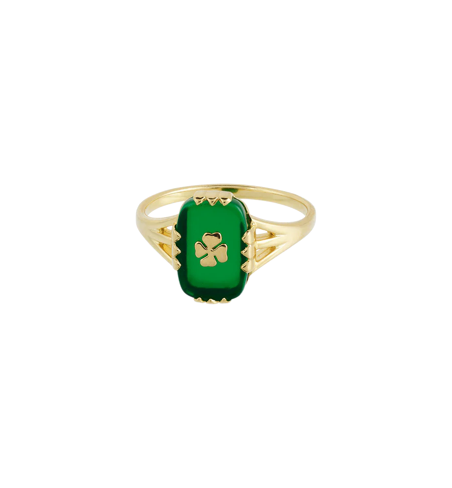 Anna+Nina Lucky Shamrock Ring Goldplated