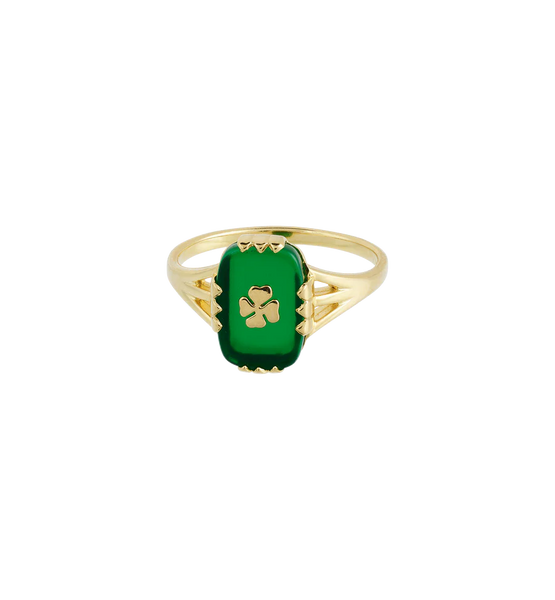 Anna+Nina Lucky Shamrock Ring Goldplated