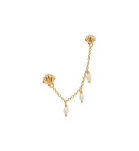 Anna + Nina Single Ocean's Opulence Chain Stud Goldplated