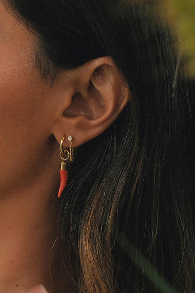 The Spice Of Life Spicy Chili Hoop Earring Gold