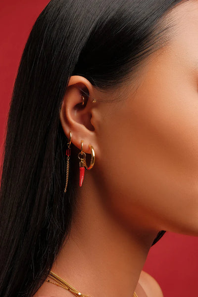 The Spice Of Life Spicy Chili Hoop Earring Gold