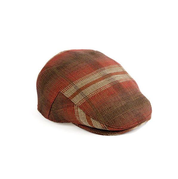 Old Habits Die Hard Flat Cap Redwood Plaid