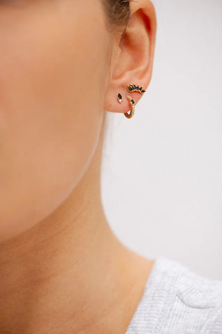 Bobby Rose Twig Onyx Goldfilled