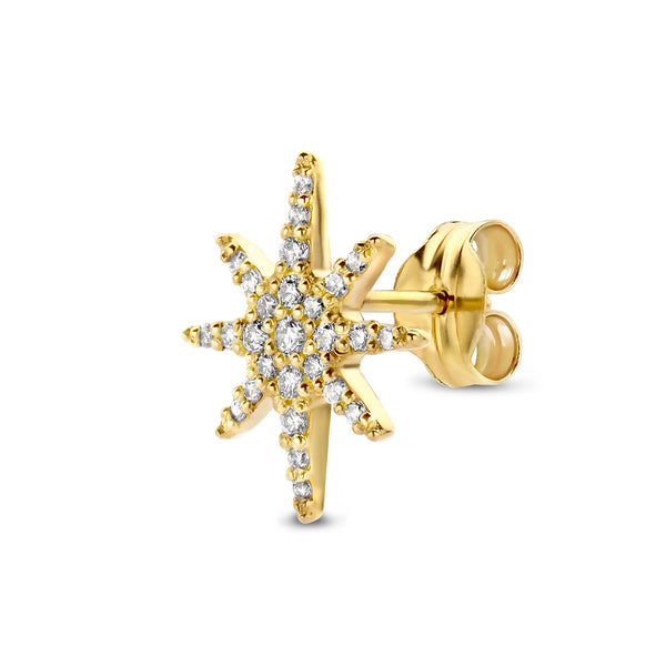 Just Franky Universe Diamant Ster Oorbel Goud