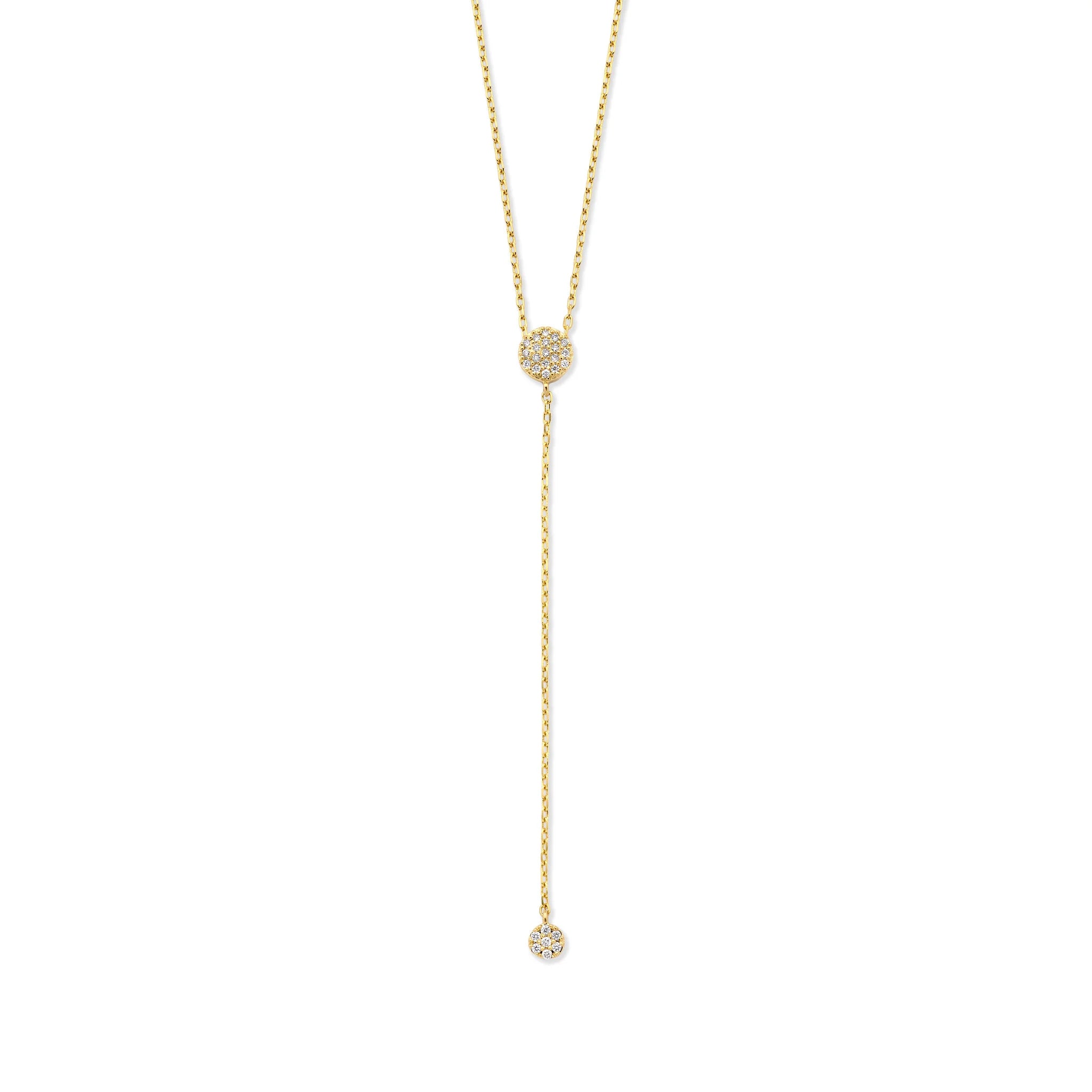 Just Franky Universe Dubbele Diamant Zon Ketting Goud