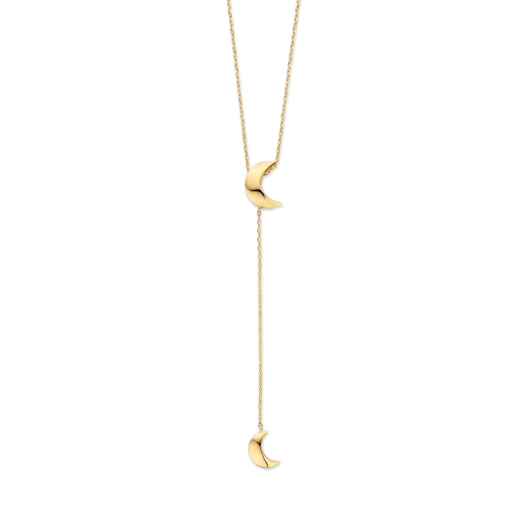 Just Franky Universe Dubbele Maan Ketting Goud