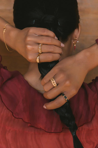 The Spice Of Life Vulcano Stones Ring Goud