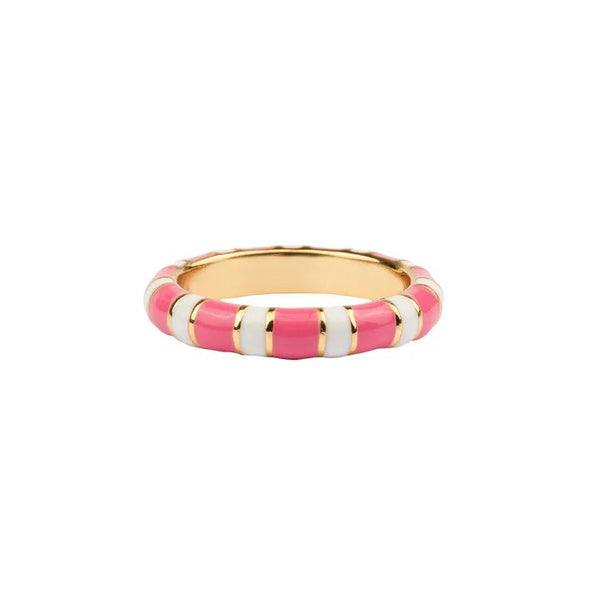 Trendjuwelier Bemelmans - A New Day Amsterdam Enamel Pink Ring Gold