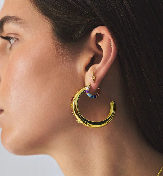 Trendjuwelier Bemelmans - Anna+Nina Holographic Hoop Earrings Gold