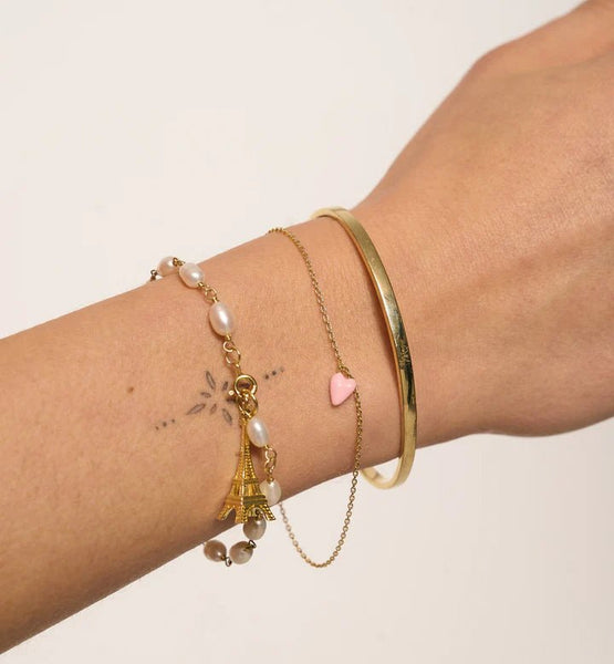 Trendjuwelier Bemelmans - Anna+Nina Rose Heart Beat Bracelet Goldplated