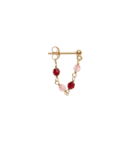 Trendjuwelier Bemelmans - Anna+Nina Single La Vie En Rose Chain Stud Goldplated