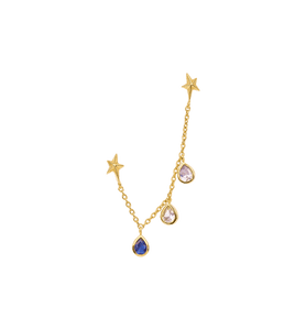 Trendjuwelier Bemelmans - Anna+Nina Single Star Rain Chain Stud Gold