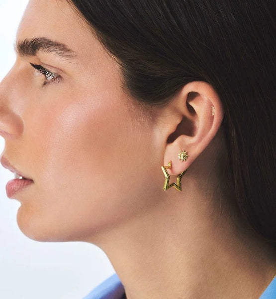 Trendjuwelier Bemelmans - Anna+Nina Small Funky Star Hoops Gold