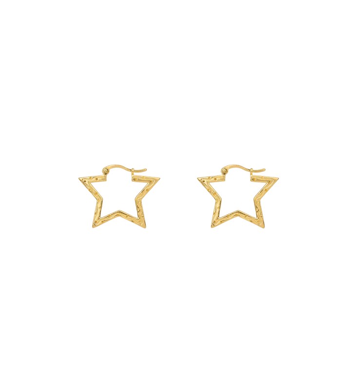 Trendjuwelier Bemelmans - Anna+Nina Small Funky Star Hoops Gold