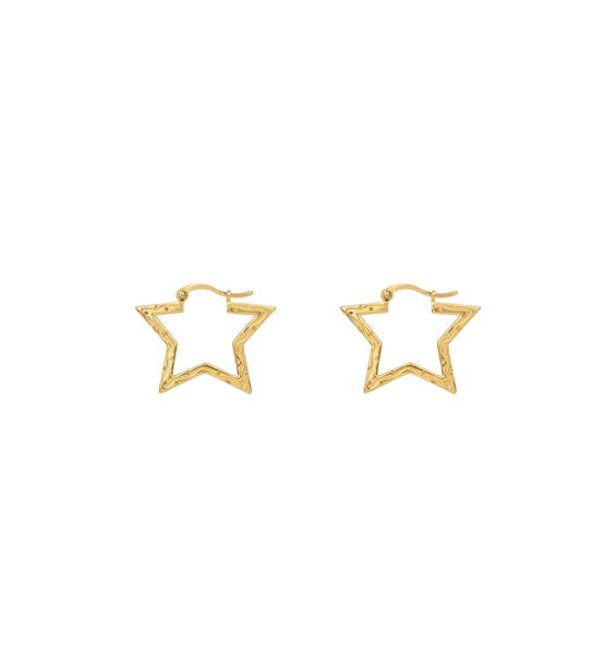 Trendjuwelier Bemelmans - Anna+Nina Small Funky Star Hoops Gold