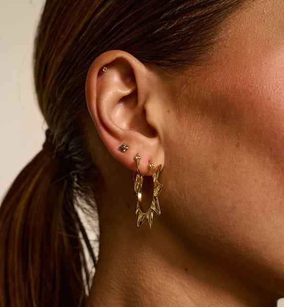 Trendjuwelier Bemelmans - Anna+Nina Small Soleil Hoop Earrings Goldplated