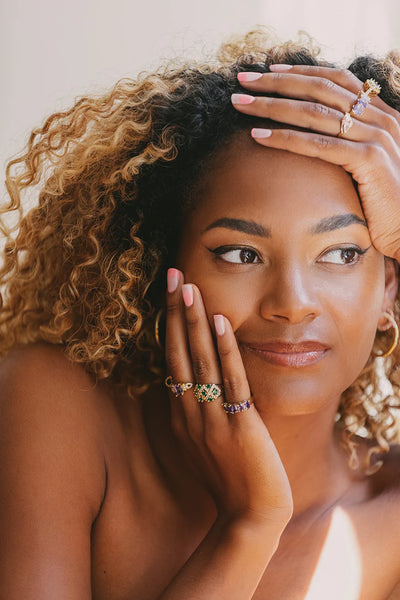 A New Day Amsterdam Ava Ring Pink Goldplated