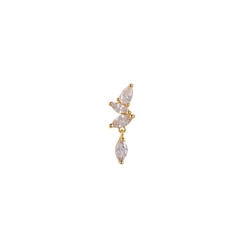 Trendjuwelier Bemelmans - Bobby Rose Jewelry Lotus White Stud Gold