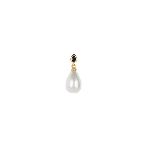 Trendjuwelier Bemelmans - Bobby Rose Lucy Pearl Black Earring Gold