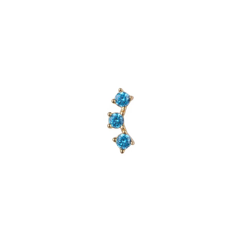 Trendjuwelier Bemelmans - Bobby Rose Triple Aqua Earring Gold