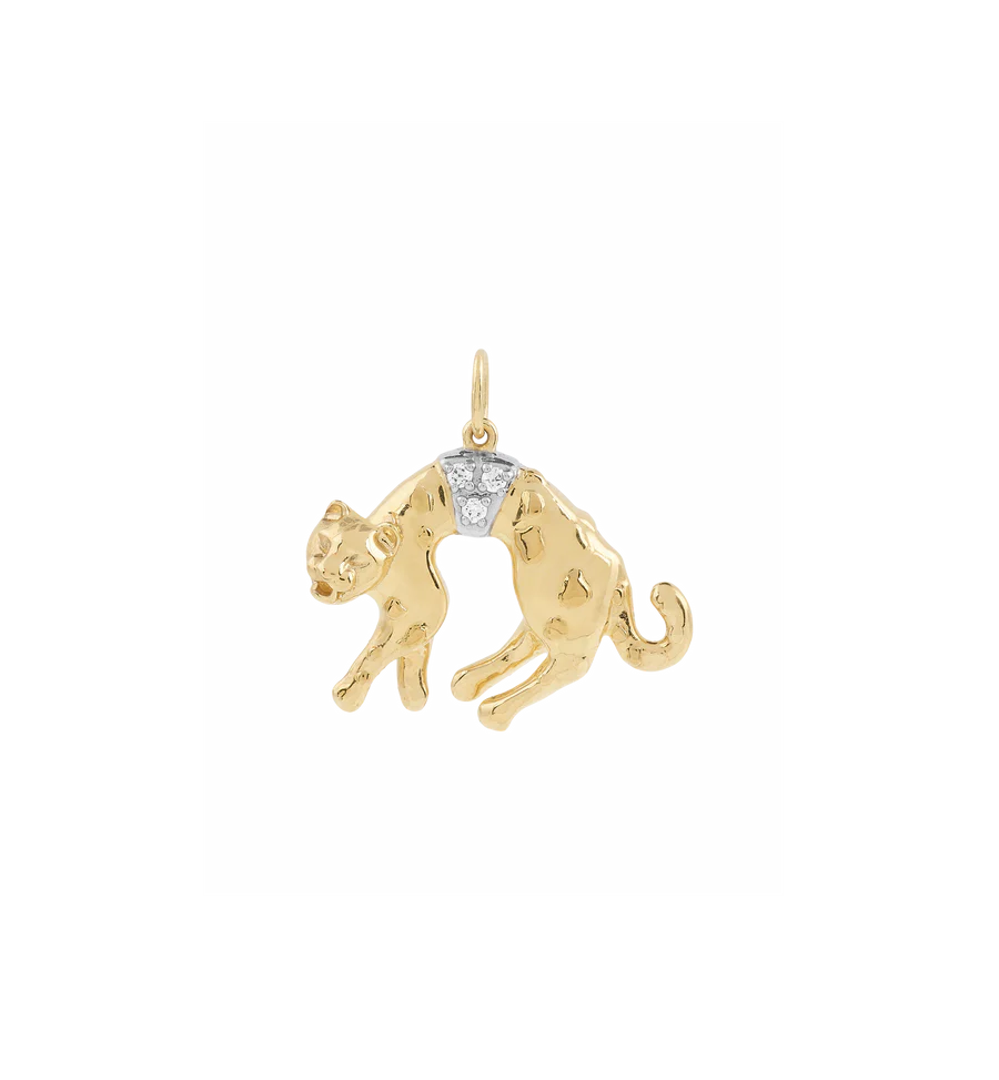 Anna+Nina Show Cat Charm Goldplated
