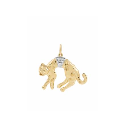 Anna+Nina Show Cat Charm Goldplated