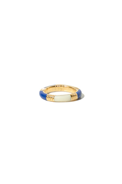 Mimi et Toi Ivy Ring Blue Goldplated