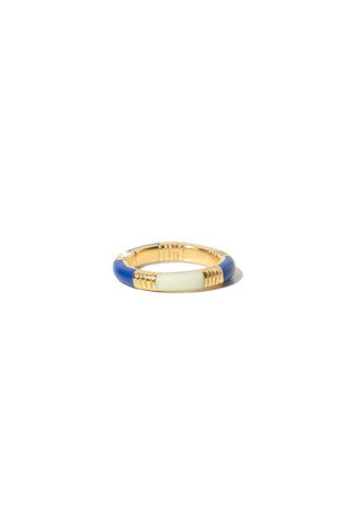 Mimi et Toi Ivy Ring Blue Goldplated