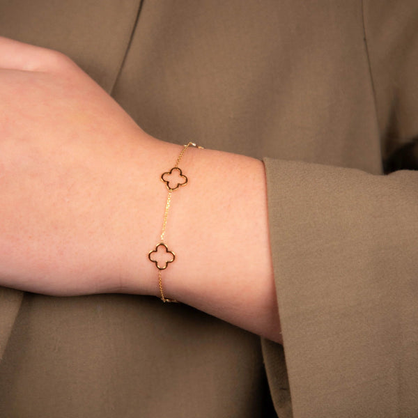 Trendjuwelier Bemelmans - Just Franky Lucky Clover Bracelet Gold