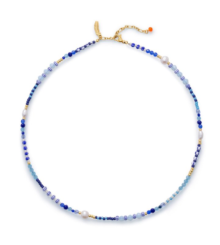 Trendjuwelier Bemelmans - Le Veer Hula Necklace Blue Gold