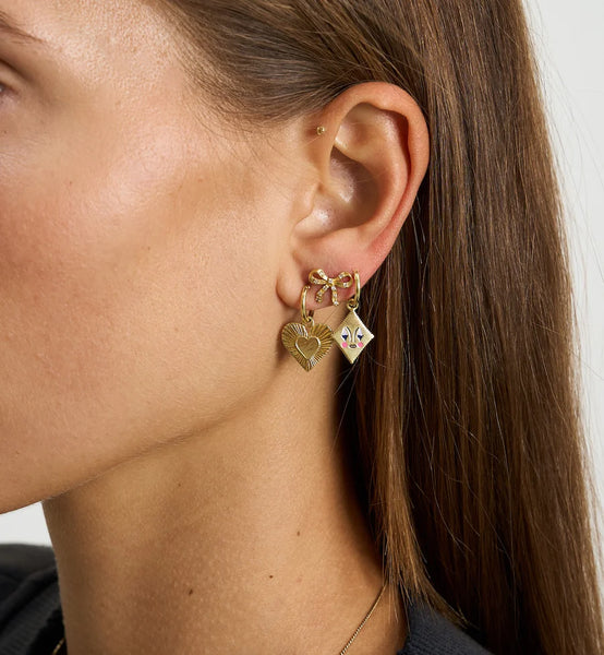 Anna+Nina Single Rhapsody Love Ring Earring Goldplated