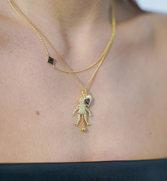 Anna+Nina Lucky Card Necklace Goldplated