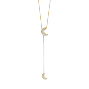 Just Franky Universe Dubbele Diamant Maan Ketting Goud