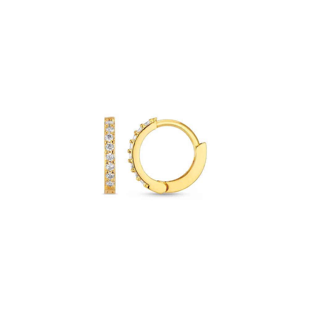 Trendjuwelier Bemelmans - Orelia Pavé Mini Micro Hoop Earrings Gold