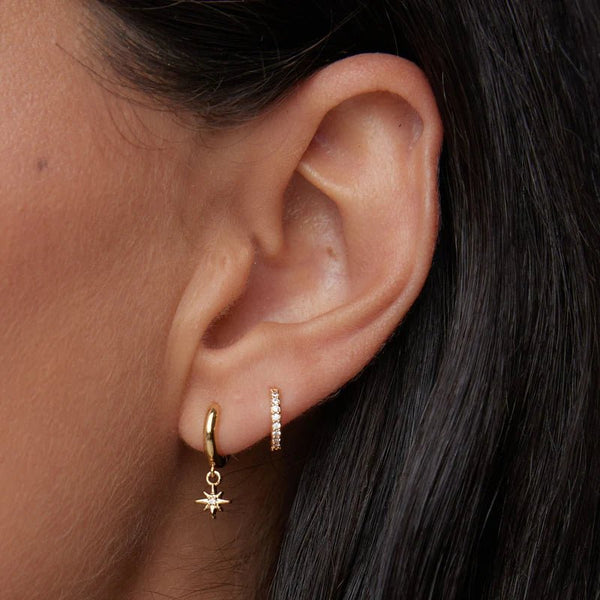 Trendjuwelier Bemelmans - Orelia Pavé Mini Micro Hoop Earrings Gold