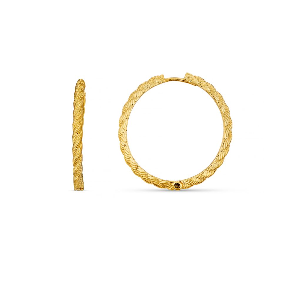 Trendjuwelier Bemelmans - Orelia Rope Mid Size Hoop Pale Gold