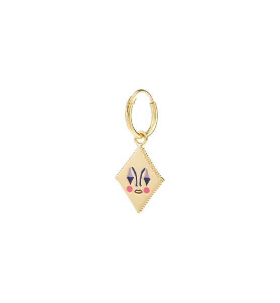 Anna+Nina Single Pierrot Card Ring Earring Goldplated