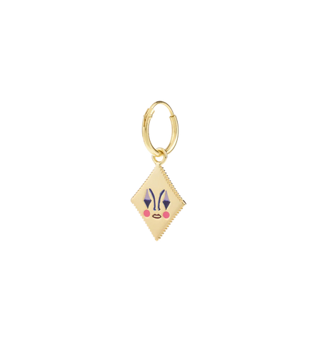 Anna+Nina Single Pierrot Card Ring Earring Goldplated
