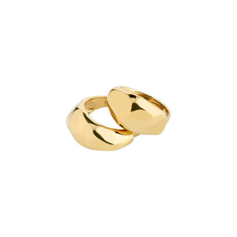 Trendjuwelier Bemelmans - Pilgrim Dune Rings 2 - in - 1 Set Goldplated